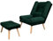 Grekpol Ohrensessel LILA - Sessel mit Hocker - Relaxsessel mit 5-Stufen-Verstellung - Sessel für Wohnzimmer - Lange Fernseh- und Leseabende. Abschalten und genießen! (Amore Velvet Grün 4311 Forest)