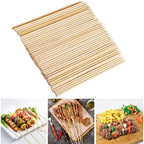 Juego de 400 Pinchos de Bambu para Barbacoa, Pinchos Morunos de Madera Natural, Brochetas para Barbacoa, Palitos de madera para BBQ, Frutas y Manualidades, 20cm