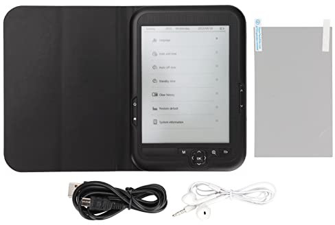 E Reader, Liseuse eBook, 6in 800X600 HD Ink Screen Eye Protection E Reader, Touches de Navigation Multifonctions Prise en Charge de la Lecture de Musique Lecteur de Livre Électronique(16 GB)
