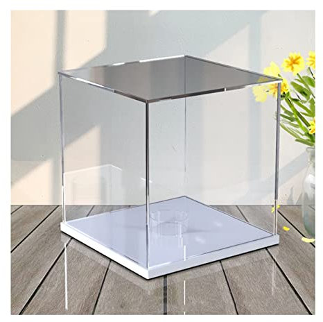 LXBAMKEA Acryl Vitrine Schaukasten, Klar Arbeitsplatte Lagerung Box, Staubdicht Schutz Zahlen Organisator, Volleyball Basketball Fußball Lagerung Würfel, 10MM Stabil Base