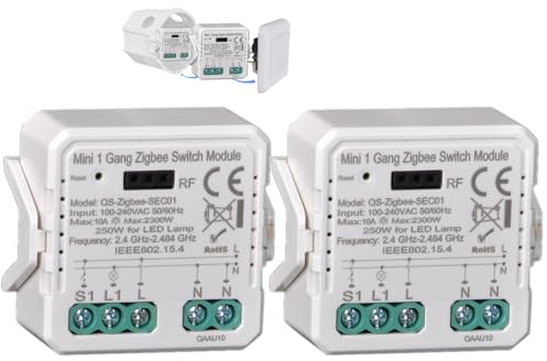 interruttore relè zigbee modulo wireless rf 433 mhz tuya/smart life APP Controllo, Mini Della Luce Intelligente Compatibile con Alexa e Google Home,Luce Switch,È richiesto un gateway zigbee