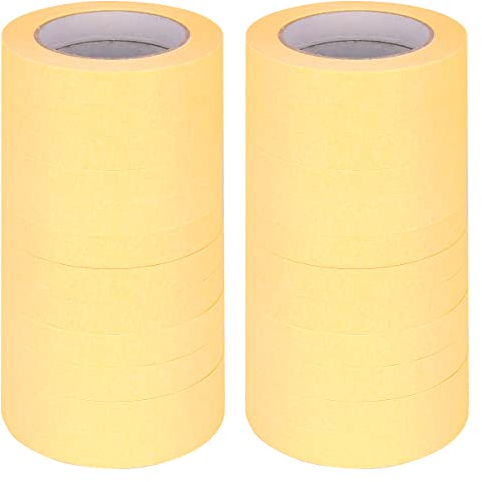 verpacking Kreppband 50 m lang Malerkrepp Malerband, Breite 19 mm Abdeckband Klebeband Malerabdeckband Malerklebeband Handwerkerband (24 Rollen)