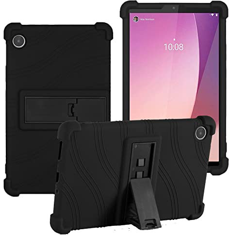 YHFZR Funda para Lenovo Tab M8 4th Gen 8, Silicón Ligera Carcasa Antideslizante con Soporte para los niños para Lenovo Tab M8 4th Gen 8 TB-300FU, Negro
