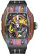 Haofa Automatische mechanische Uhr für Herren 3D geschnitztes Drachenzifferblatt Saphir wasserdichte leuchtende Uhr 80H Gangreserve Luxus-Skelett-Herrenuhr 1968N Bunt