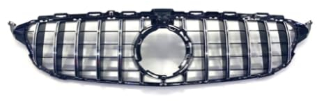 Zunsport Kompatibel mit Mercedes C-Klasse W205 AMG GT-R Frontgrill im Panamericana-Stil – Schwarz/Chrom (2019-2021)