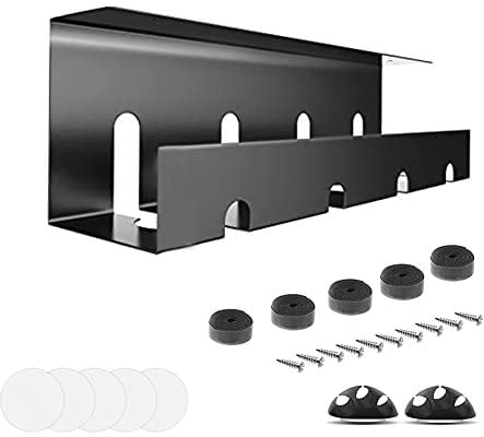 Iron Office With Screws Power Strip Home Cord Raceway Storage Wire Organizer Under Desk Cable Management Tray Keep Tidy