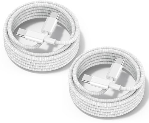 Apple 60W USB C to USB C Charger Cable [2Pack] 2M Type C Charging Cable Cord Fast Charging USBC to USBC Cable for iPhone 15/15 Pro/15 Plus/15 Pro Max,Samsung Galaxy S23,iPad Pro/Air/Mini,MacBook Air