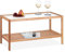 Relaxdays Mesa de Centro con Tablero Cristal, Mesita Sofá con Estante, Madera de Nogal, Salón, 40x80x40 cm, Natural, 35x80x40 cm