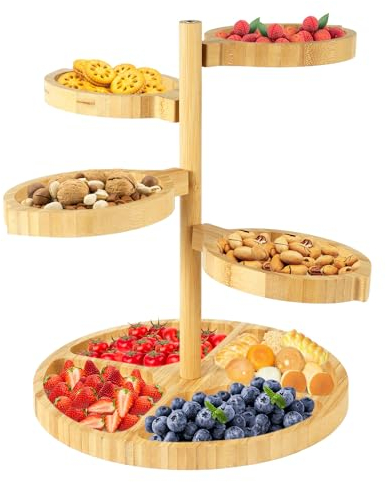 Taglieri per Formaggi, Piatti e Vassoi da Portata in Legno 5 in 1 Tagliere e Piatto per Formaggi per Salumi per Matrimoni Compleanni Forniture per Feste di Inaugurazione della Casa