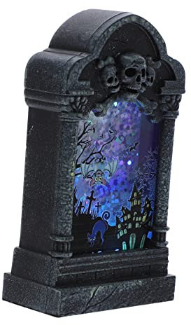 Mikikit Halloween Grabsteinlampe Dekorative Leuchte Für Gruselige Partys Und Friedhofs-atmosphäre Für Garten Wohnzimmer Schlafzimmer Badezimmer Robustes Material Vielseitig Einsetzbar