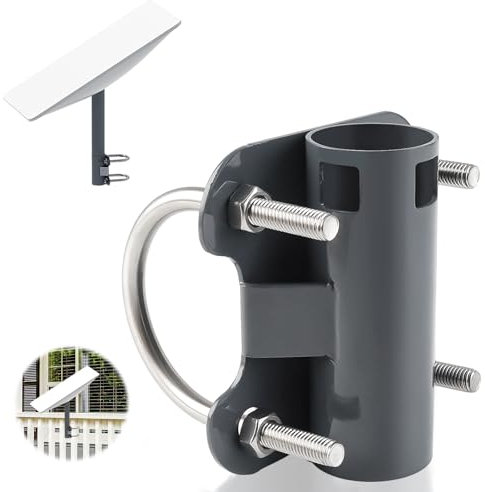 Taekooki Support de Tuyau pour Mât d'Antenne Starlink, Support Starlink, Réglable en Forme de U, Adaptateur Starlink, pour Balcon, Camping-Car (30 à 50 mm)