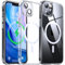 Flyzoo Clear Magnetic Case for iPhone 13 (6.1'') with Camera Protector, [Compatible with MagSafe] [Non-Yellowing] [Shockproof & Antiscratch Protection] Hard Transparent Cover with Silicone Edge, Clear