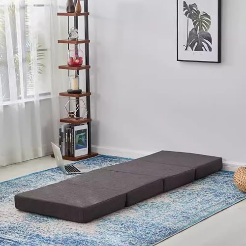 XXIUDEE Dicke, faltbare Matratze, Schaumstoff-Bodenmatratze mit abnehmbarem Bezug, tragbare Matratze, Gästebett-Matte für Camping, Wohnmobil, Schlafzimmer, Druckentlastung und stützend (180 x 60 x 5