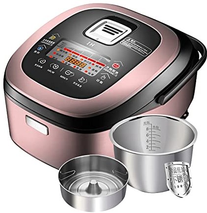 Olla arrocera, 4/5L de gran capacidad de grado alimenticio 304 interior antiadherente de acero inoxidable para uso doméstico comercial para 1 ~