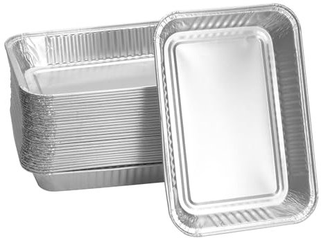 WELL GRILL Lot de 20 barquettes en aluminium pour barbecue à gaz Ninja Woodfire, accessoires de barbecue à gaz Ninja OG850EU OG901EU OG701EU - Jetables - Bac récupérateur de graisse pour Weber 6415