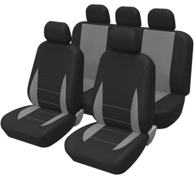Adunsiaoto 5 Stück Universal Anti-Kratz Autositzbezüge, Universal Fit Full Set Autositz Protektoren, Einsetzbarer Sitzbezug Perfekter Schutz Für Die Meisten Autos Vans(Grau)