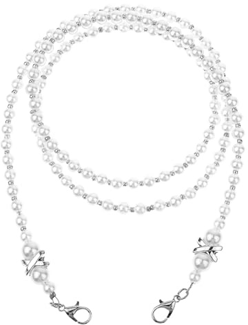 Thinp Brillenkette, Perlen-Brillenketten für Damen, Brillenketten, Brillenhalter um den Hals, elegante Brillen-Haltekette, Gesichtsmasken, Schlüsselband, Brillenkette für Damen, Stylis,