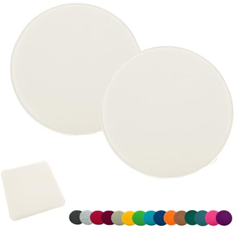 heimtexland ® 2er Pack Sitzkissen Filz Stuhlkissen Bodenkissen Polster Stuhlauflage Indoor Outdoor Kissen rund Typ631 Filzkissen wollweiß 35x35 cm 2 Stück