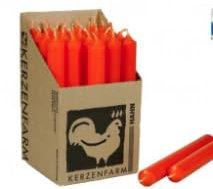 Kerzenfarm Hahn Stearin Stabkerze, 25 Stück (orange)