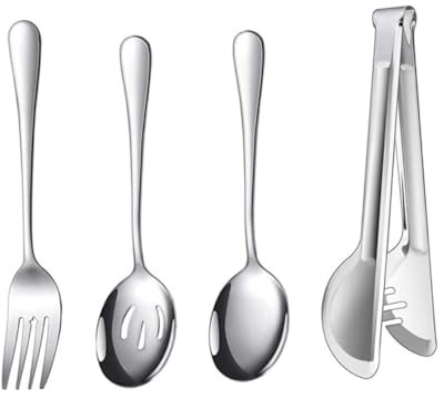 Ciieeo Cubiertos De Acero Inoxidable Juego De Pinzas Para Alimentos Para Servir Carne Juego De Cubiertos