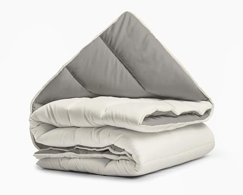 Sleeptime Bettdecke - Beige/Khaki - 200 x 200 - Waschbare Bettdecke - 4 Jahreszeiten - Anti-Allergene Steppdecke