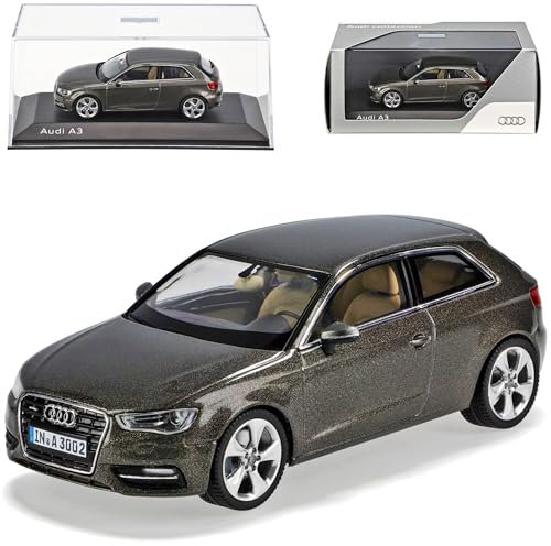 A*u*d*i A3 3 Türer Dakota Grau 8V Ab 2012 1/43 Schuco Modell Auto mit individiuellem Wunschkennzeichen