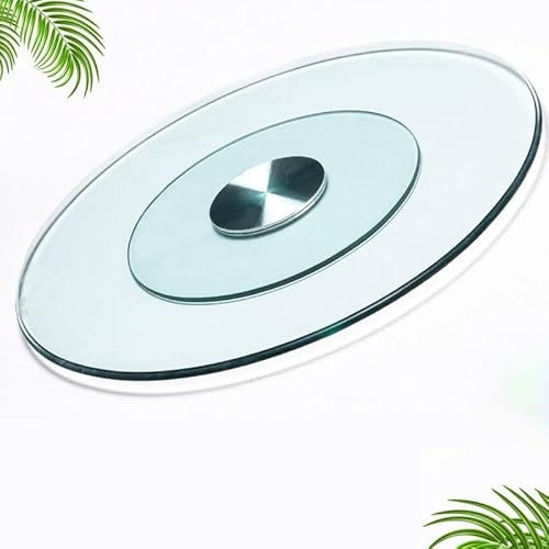 GFYHTN 50-100cm Plateau Tournant en Verre, Plateau Verre Rond Roulement Silencieux, Lazy Susan en Verre Trempé, Plateau Rotatif pour La Maison, Les Fêtes(85cm(34in))