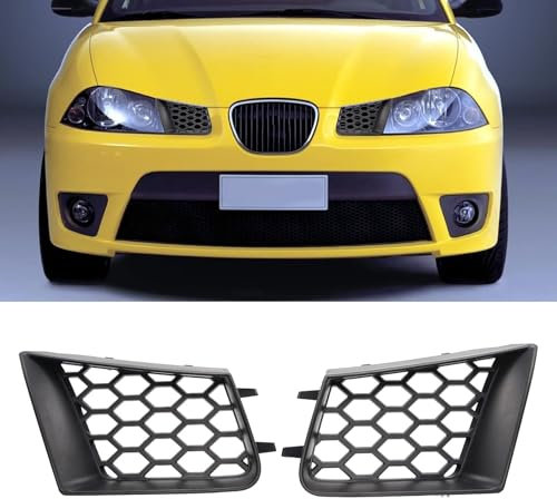 KKMVIUC Rejillas Delanteras y de radiador para automóvil, Rejilla Deportiva de Doble Rejilla, Rejilla Delantera Tipo riñón, Compatible for Seat Ibiza Cordoba 6L 2002‑2009