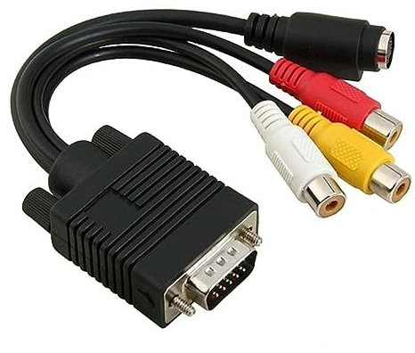 DIYEAH Vga to Adapter Converter Cable Svga to S Video Cable Pure and Compatible with Vga Cards for Laptops and Desktops with Tv out Function