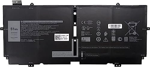 X1W0D 52TWH XX3T7 0XX3T7 00FDRT X1WOD MM6M8 0MM6M8 Laptop Battery Compatible for Dell XPS 13 7390 2-in-1 / XPS 13 9310 2-in-1 P103G P103G001 Series(7.6V 51Wh)