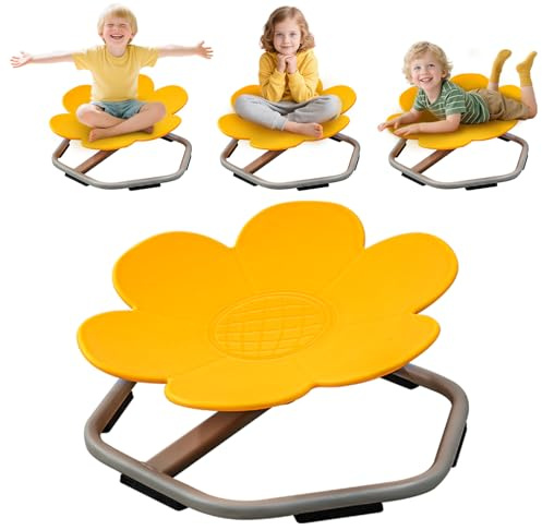 Chidiam Carrusel Autismo Silla giratoria para niños,Silla Giratoria Sensorial de 360°, Juguete para Autismo,TDAH Herramienta de Entrenamiento, Coordinación física y Equilibrio,Silla de Equilibrio