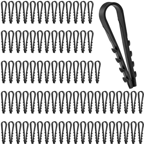 FLEXNOVA 100 tacos de sujeción para tacos, 5-10 mm, rango de sujeción, nailon en forma de U, tacos para fijación de cables (negro)