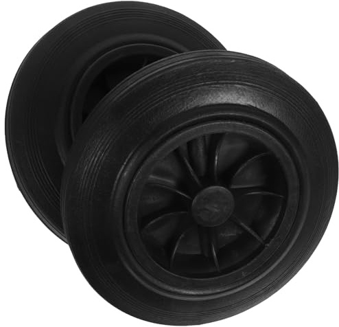 FUNNETOYU 240L Trash Can Replacement Wheels Set with Large Rubber Tires, Sturdy Garbage Bin Pulley Accessories for Outdoor Waste Bins, Easy-Fit Trash Can Wheel Pulley Pair