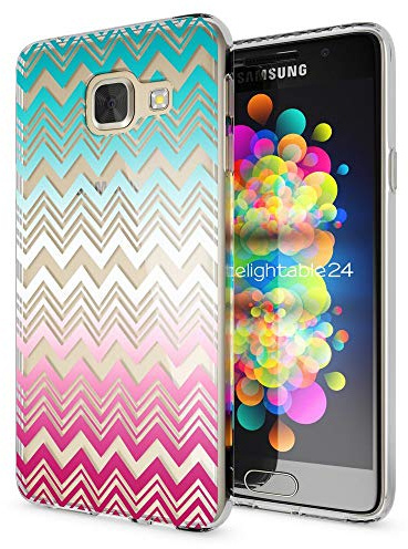 NALIA Handyhülle kompatibel mit Samsung Galaxy A3 2017, Ultra-Slim Silikon Motiv Case Cover Hülle Dünn Durchsichtig Etui Handy-Tasche Backcover Transparent Bumper, Designs:Colorful Lines