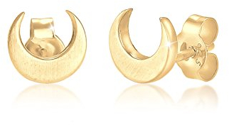 Elli Ohrringe Damen Halbmond Luna matt in 925 Sterling Silber vergoldet