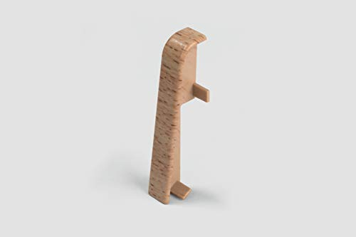 EGGER Verbinder Sockelleiste Buche natur für einfache Montage von 60mm Laminat Fußleisten | Inhalt 2 Stück | Kunststoff robust | Holz Optik natur braun