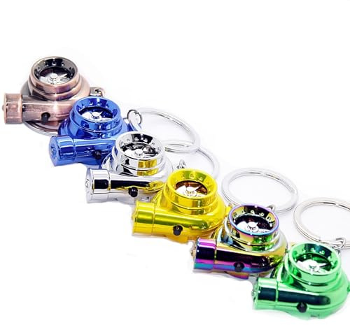 LED-Mafia Elektro Turbo Schlüsselanhänger - Mit Sound & Licht Turbolader Keychain chrom Metall Anhänger Schlüssel (bronze optik)