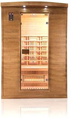 France Sauna - SN-SPECTRA03R - Sauna Infrarouge Spectra - Technologie Dual Healthy - Audio Stéréo Radio - Chromothérapie 7 Couleurs - 2 Places