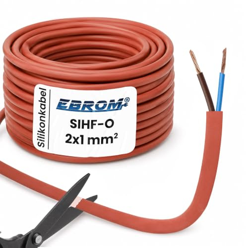 Cable de silicona (Sauna Cable) Metros exactamente. sihf de 2 x 1 mm², 100% Cobre OFC estañado – Compre sólo el lo necesario. Selección en 1 metro Pasos (Ver Drop de Down Menú)