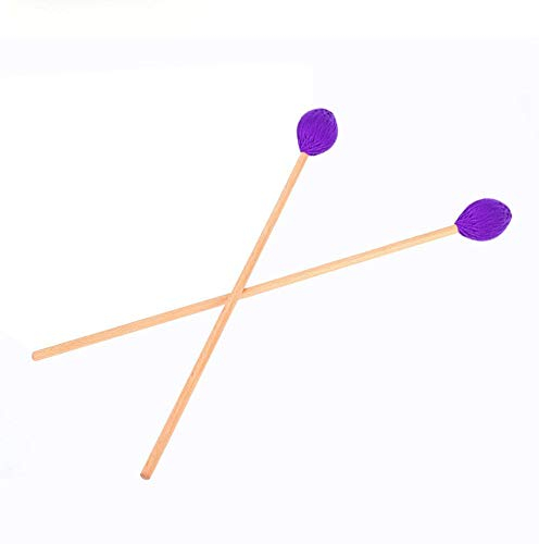 Dilwe 1 Paar Marimba Schlägel. Filzkopf-Tastatur Marimba Mallets mit Buchengriffen für Marimba, Holzpercussion, Spielzubehör
