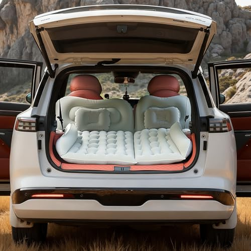WEY&FLY SUV Luftmatratze Verdickt und Doppelseitiges Beflockung Reise Camping Bett Dedicated Mobile Kissen Erweiterte Outdoor für Rücksitz 4 Taschen