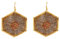 Touchstone Wunsch fein handgefertigte konzentrische Korbgeflecht Draht hübschen Look Designer Schmuck Sechseck Form Ohrringe für Damen 3 tonte Hexagon 03