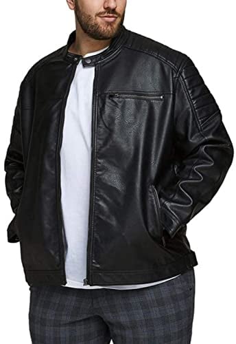 JACK & JONES Male Bikerjacke in Lederoptik Plus Size Bikerjacke in Lederoptik