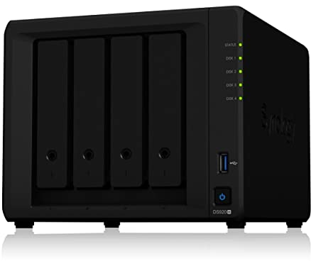 Synology DS920+ 32TB 4 Bay Desktop NAS System, installiert mit 4 x 8TB Toshiba N300 Festplatten