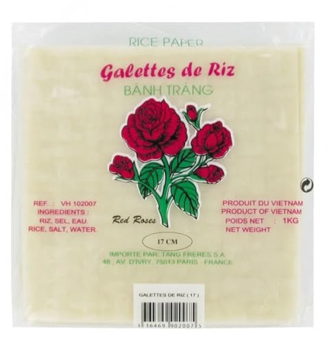 Galettes/Feuilles de riz carrées vietnamiennes Banh Trang 17CM - 1KG (1 sachet)