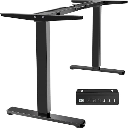 VIVO Electric Stand Up Desk Frame, DIY Workstation, Frame Only, Dual Motor Ergonomic Standing Height Adjustable Base with Memory Controller, Black, DESK-E-200B