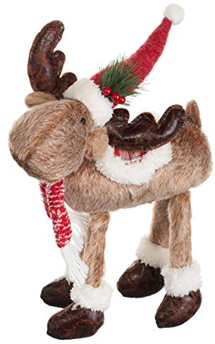 Brandsseller Figurine d'élan de Noël en forme de renne debout environ 35 cm Motif 3