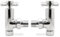 Angled Chrome Cross Head Traditional Radiator Towel Rail Valves