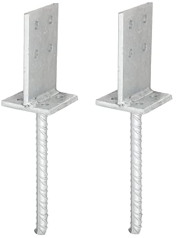 Alberts 215163 T-Pfostenträger | zum Aufschrauben oder zum Einbetonieren | feuerverzinkt | Steggröße 130 x 80 mm | Betonanker 200 mm | 2er Set