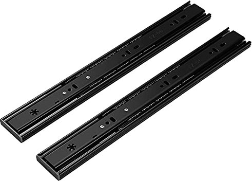 Drawer track Guida del Cassetto in Acciaio Nero Ammortizzatore di Smorzamento del Muto A Tre Sezioni Binario per Scrivania del Computer Staffa per Tastiera Armadio (Size : 30cm)